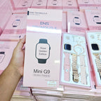 Kadın Rose Gold Akıllı Saat Seti - G9 Mini Akıllı Saat + 3 Farklı Değiştirilebilir Kordon + Kuğu Figürlü Takı Seti Hediyeli - TechnioTR