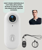 Mini WiFi Giyilebilir Aksiyon Kamerası - 1080P Full HD Manyetik Vlog ve Spor Kamerası (360° Klipsli) - TechnioTR