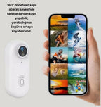 Mini WiFi Giyilebilir Aksiyon Kamerası - 1080P Full HD Manyetik Vlog ve Spor Kamerası (360° Klipsli) - TechnioTR