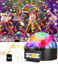 Disco topu kumandalı ışık (mp3 led magic ball) usb sd kart hafıza destekli bluetooth hoperlör LEERFEİ