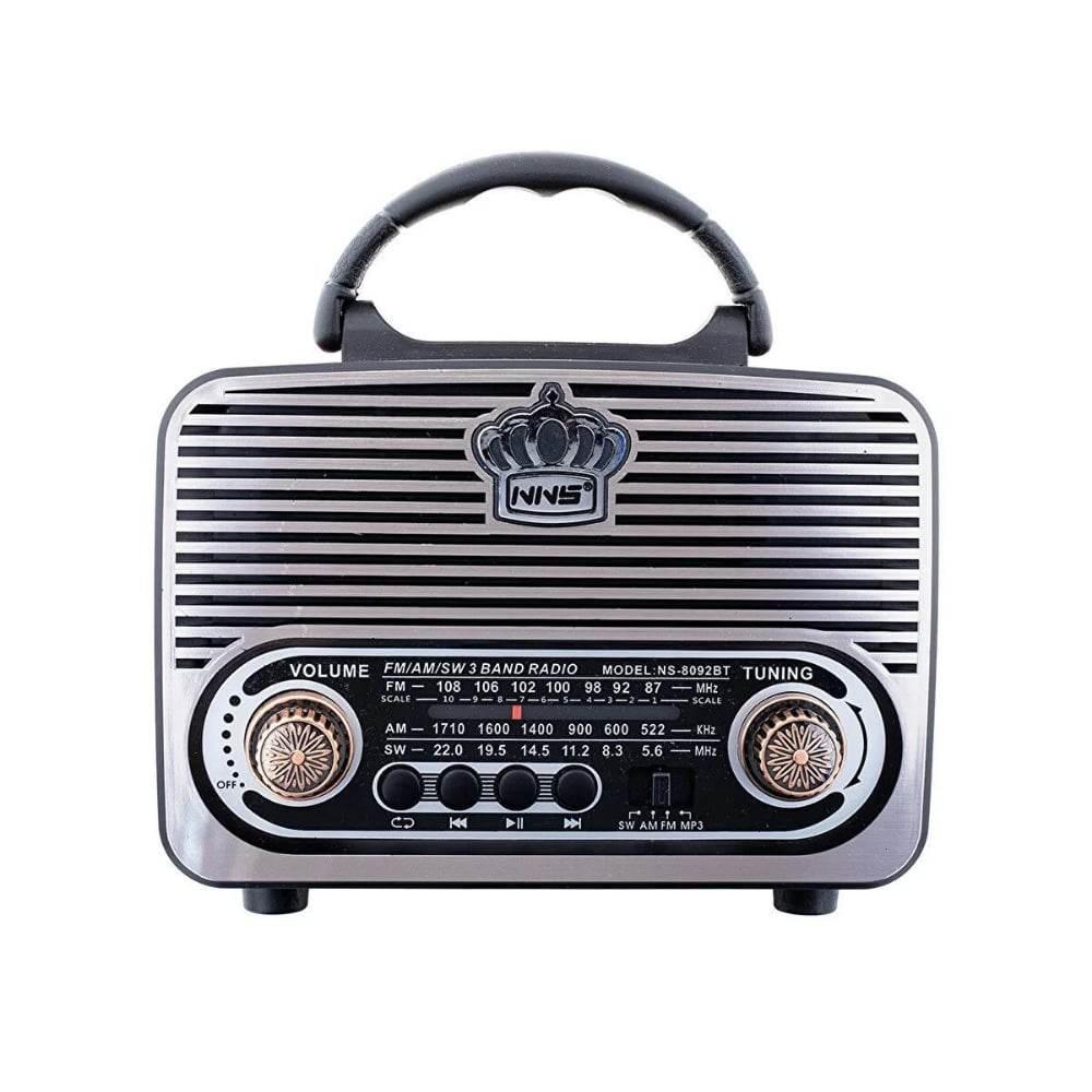 Nns ns-8092BT nostajli radyo retro wirless bluetooth hoparlör tws usb/tf destekli şarj edilebilir 18650 mah hoparlör