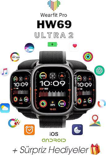Hw69 ulta2 49mm 2,1 inç amoled ekranlı ios android uyumlu akıllı saat WEARFİT