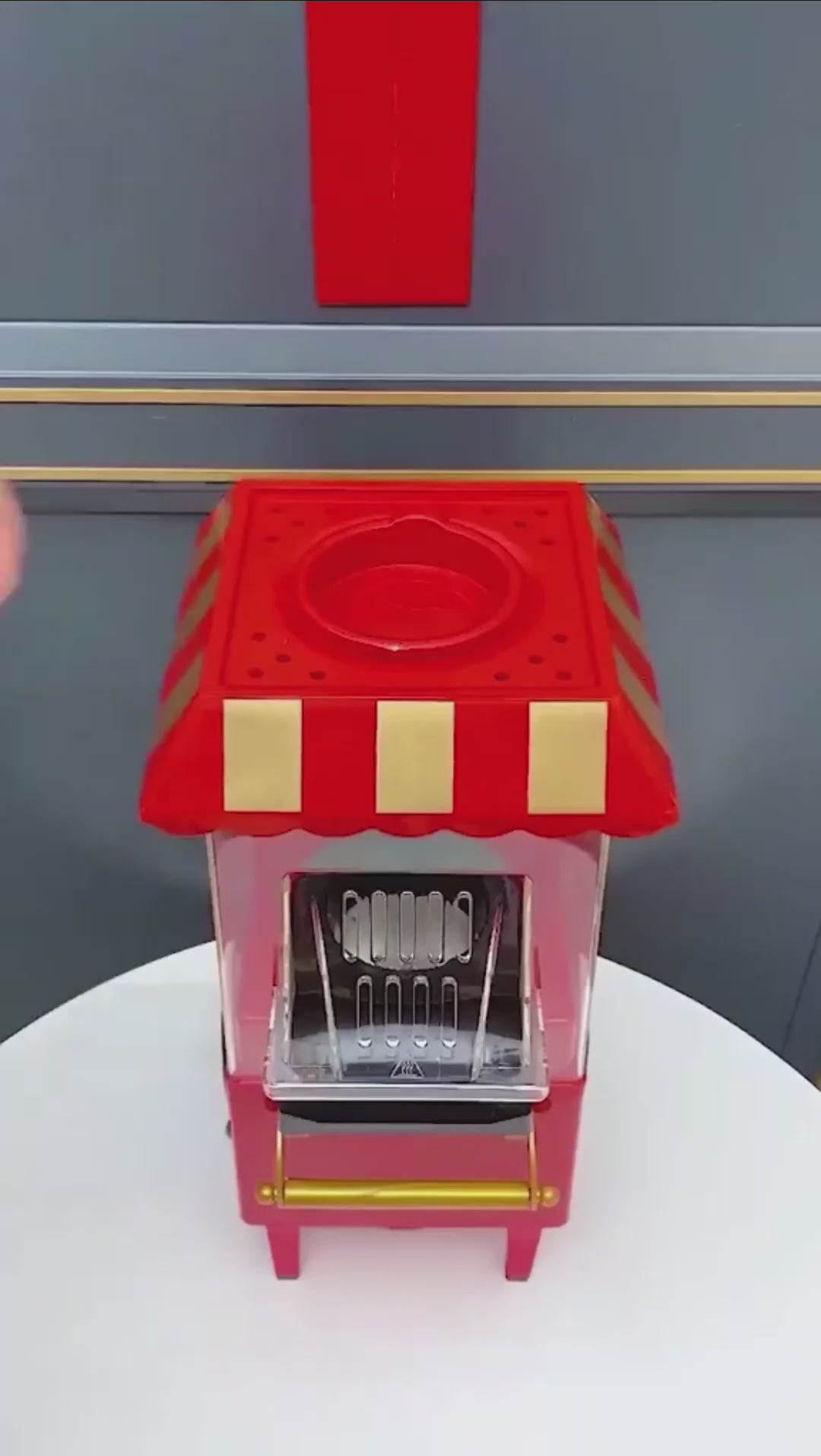 Nostaljik Mini Patlamış Mısır Makinesi - Retro Popcorn Arabası Tasarımlı Ev Tipi Yağsız Sıcak Hava Patlatıcı