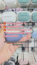 Airpods pro2 tasarımlı ANC (aktif gürültü engellemeli) + 3 hediyeli (35w şarj başlık & Airpods kılıfı & Teleton arkası tutucu )
