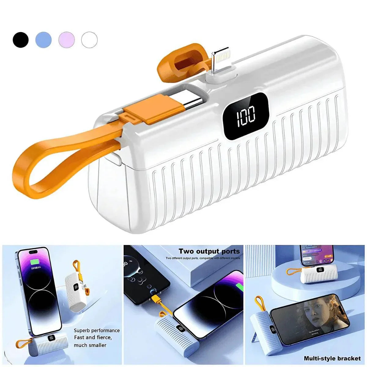 5,000 mah mini led göstergeli typec ve lightning powerbank MİLANO