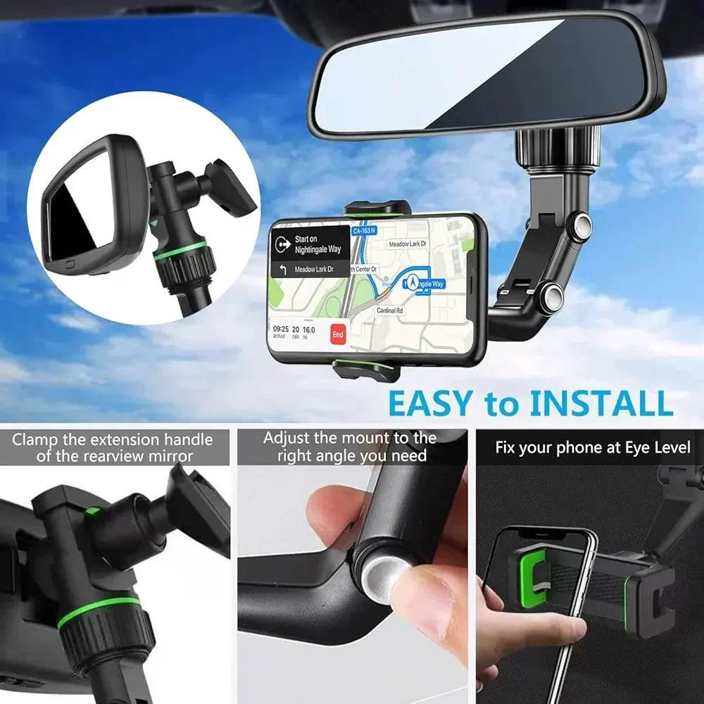 Dikiz aynaya takılan 360 derece ayarlanabilir vakumlu araç içi telefon tutucu re-03 TORİMA