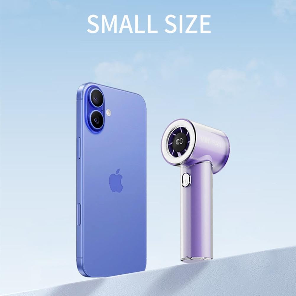 Şeffaf mini el fanı, TypeC şarjlı, 100 hızlı LENSUN