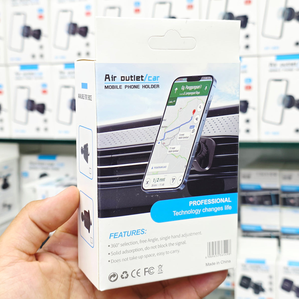 Mıknatıslı Araç İçi Telefon Tutucu Izgara Uyumlu Kancalı 360 Derece Dönebilen Telefon Tutacağı MİLANO