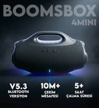 Boomsbox 4 mini hoparlör mikrofonlu 2000mah powerbank özellikli 10 metre menzilli 5 saat müzik süreli FOREFO