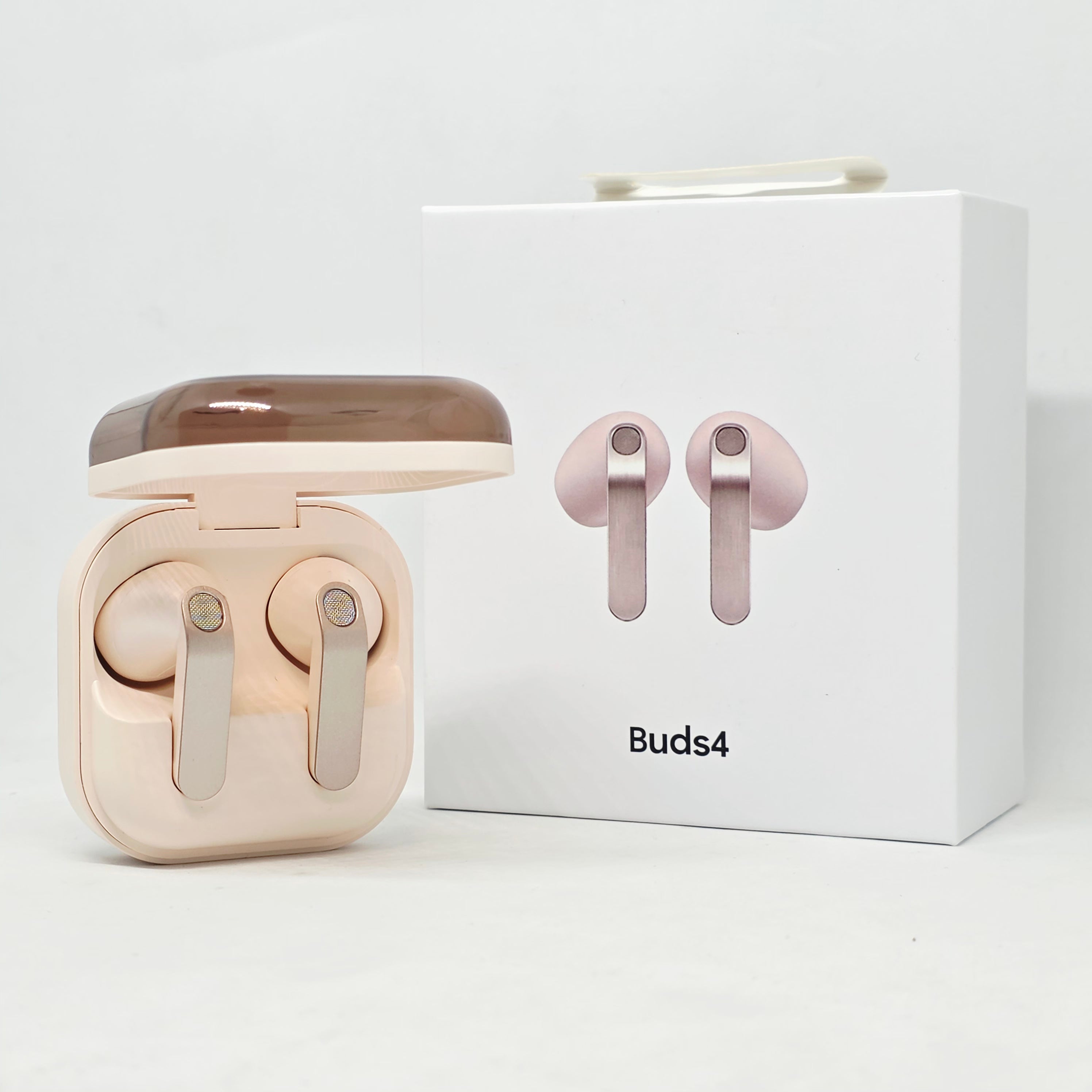 Buds4 Bluetooth Kulaklık, Şık tasarımlı uzun pil ömürlü, yüksek ses kaliteli, Şeffaf Kapaklı ,Şarj Kutulu, dokunmatik Kulakiçi kablosuz Kulaklık