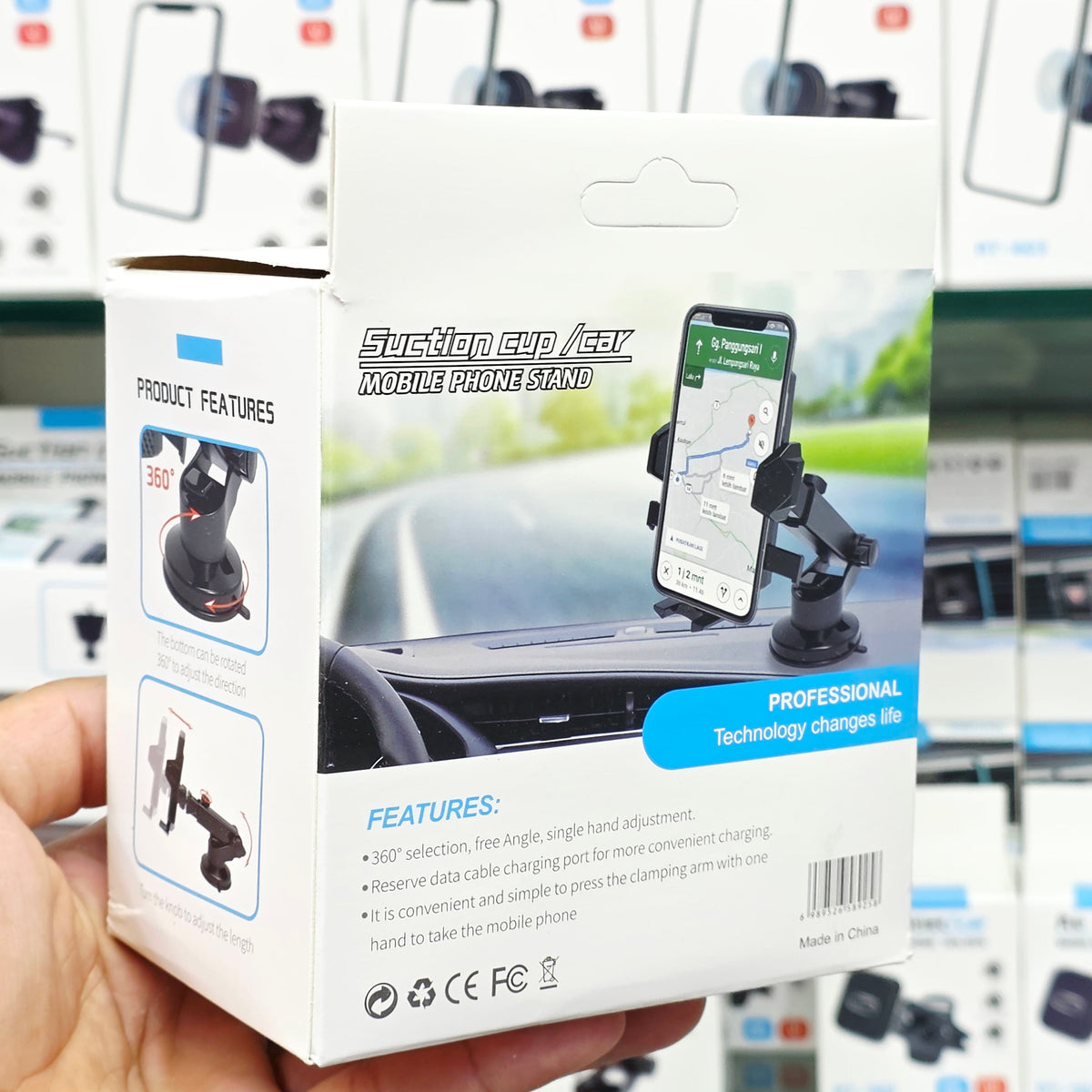 ( 5 adet ) Vantuzlu Araç İçi Telefon Tutucu - 360 Derece Dönebilen Torpido ve Cam Uyumlu araç içi Telefon tutucu MİLANO