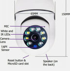 Wifi panorama camera mikrofonlu 360 derece döner led ışıklı gece görüşlü full hd ampul kamera APPEX