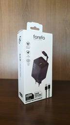 65W Uzayabilir Kablolu Super Fast Charger Çift Girişli Hızlı Şarj Cihazı - Güvenli ve Anti-Statik Koruma Adaptörü KolayMagza KM Technology