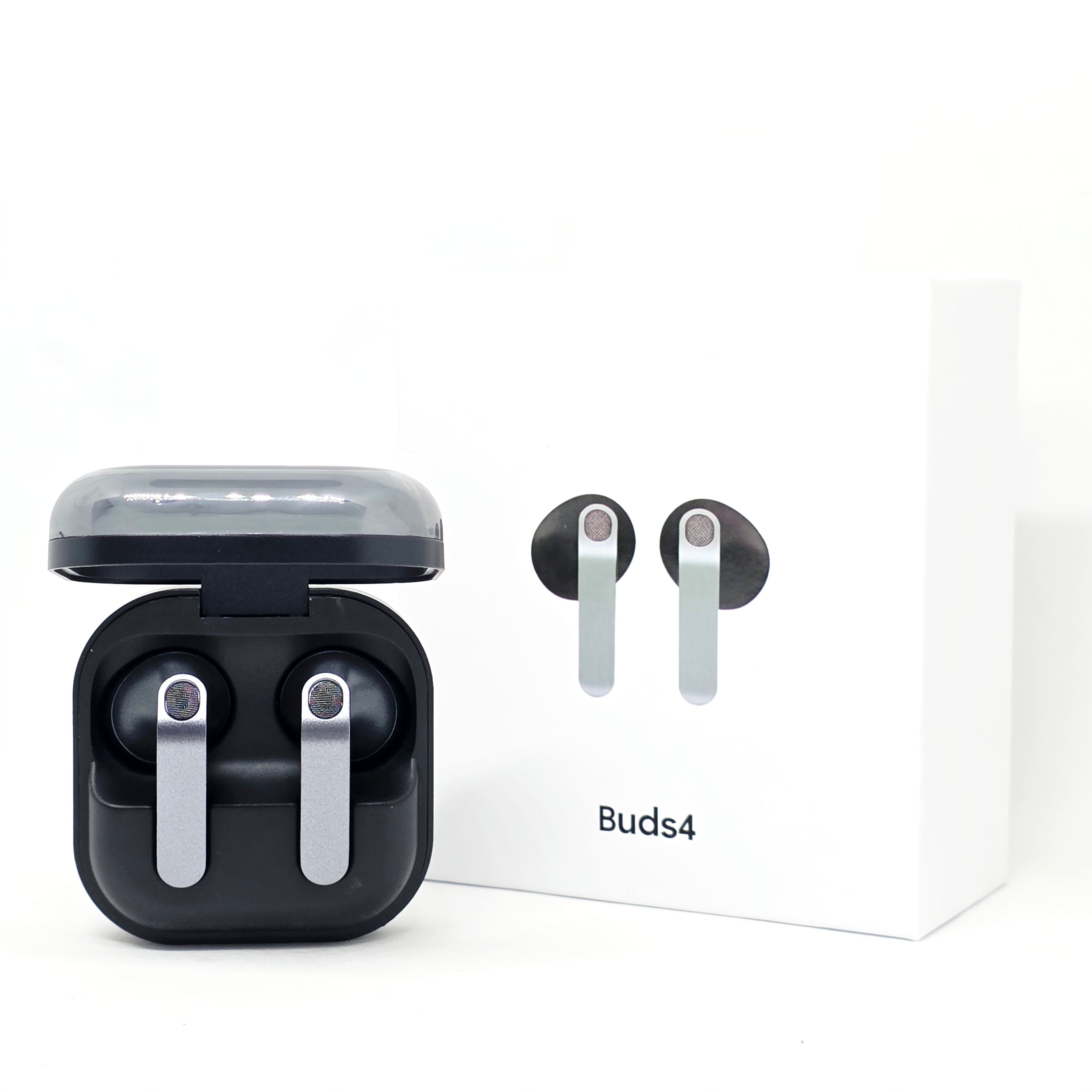 Buds4 Bluetooth Kulaklık, Şık tasarımlı uzun pil ömürlü, yüksek ses kaliteli, Şeffaf Kapaklı ,Şarj Kutulu, dokunmatik Kulakiçi kablosuz Kulaklık