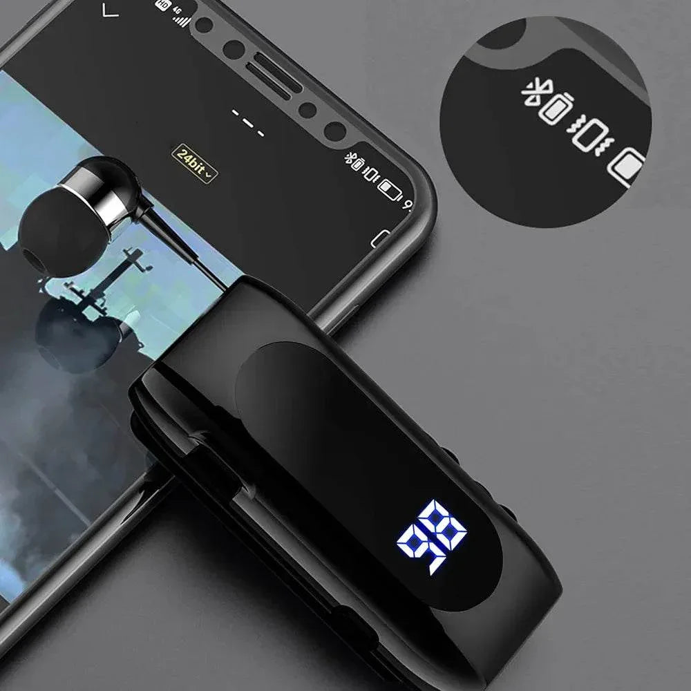 Makaralı tek kulaklık mikrofonlu led göstergeli 20saat konuşma süreli stereo bluetooth kulaklık TORİMA