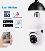 Wifi panorama camera mikrofonlu 360 derece döner led ışıklı gece görüşlü full hd ampul kamera APPEX