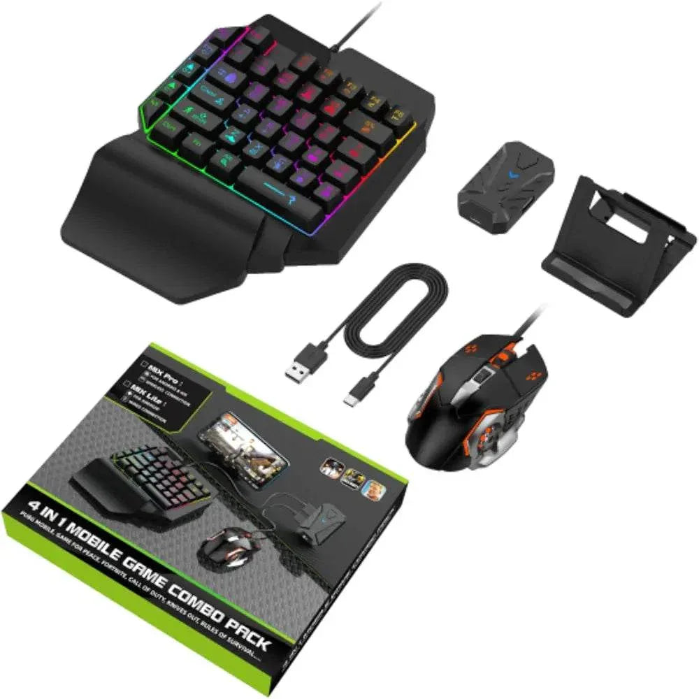 4'ü 1 arada mobile game combo set | mıx elıte+ kablosuz bağlantılı, yapay zeka destekli gamepad | pubg & tüm mobil oyunlar için uyumlu